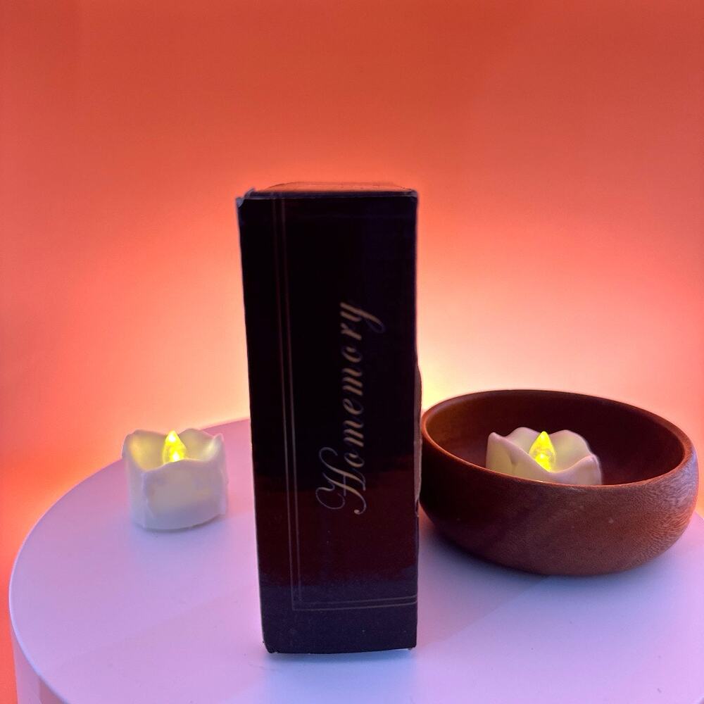 10 Flameless Flickering Timer Tea Lights - Auto On/Off